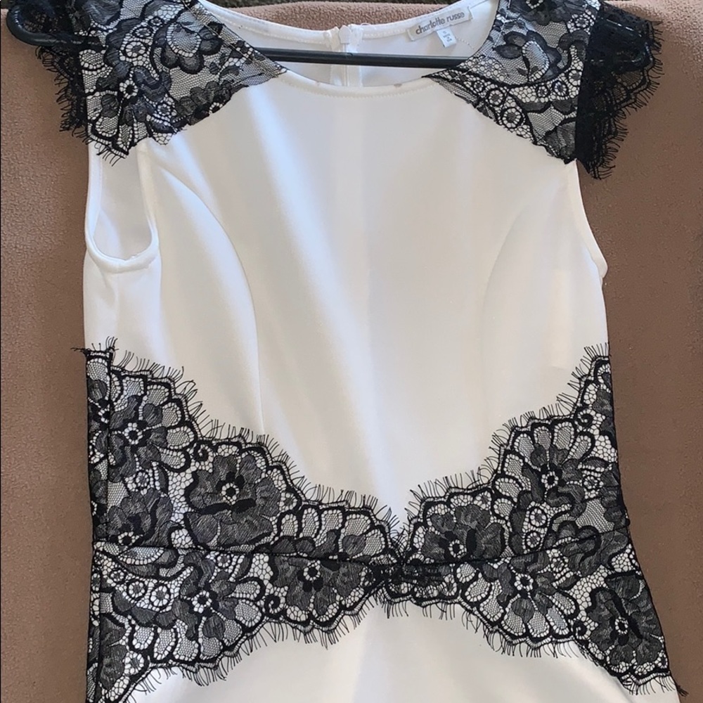White and black dress